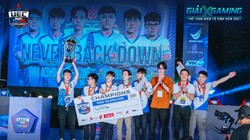 Never Back Down nâng cao chiếc cúp vô địch bộ môn LMHT: Tốc Chiến. Nguồn: VIRESA