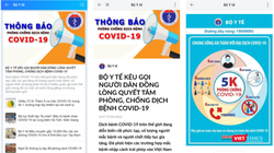Khuyến cáo trên trang Zalo chính thức của Bộ Y tế.