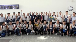 Đoàn Việt Nam trước giờ lên máy bay tham dự kỳ thi tay nghề thế giới năm 2019 tại Kazan, Nga. Ảnh: http://gdnn.gov.vn
