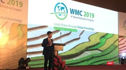 TS. Trịnh Thành Trung - Trưởng phòng Nghiên cứu khoa học, Viện Vi Sinh vật và Công nghệ sinh học, Đại học Quốc gia Hà Nội phát biểu khai mạc hội thảo. Ảnh: Minh Thúy