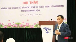 Ông Lê Văn Khảm – Vụ trưởng Vụ Bảo hiểm y tế (Bộ Y tế) phát biểu tại hội thảo. Ảnh: Minh Thúy 