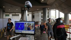 Hệ thống kiểm tra thân nhiệt. Ảnh: NG SOR LUAN
