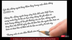 Lời cảm ơn của WHO. Ảnh: Minh Thúy 