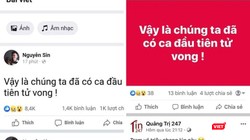 Thông tin "1 bệnh nhân mắc COVID-19 tử vong" lan truyền trên Facebook.  Ảnh: Minh Thúy 
