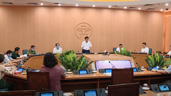 Hà Nội họp Ban Chỉ đạo phòng, chống dịch COVID-19. Ảnh: MT