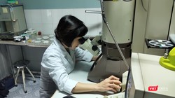 Cán bộ làm việc tại Viện Vệ sinh Dịch tễ Trung ương (Ảnh: Minh Thúy) 