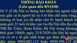 Thông báo khẩn của Sở Y tế Hà Nội (Ảnh: Minh Thúy - nguồn SYT Hà Nội) 