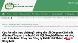 Cục An toàn thực phẩm đề nghị Cơ quan Cảnh sát điều tra Công an TP. Hà Nội điều tra, xử lý vụ pate Minh Chay có độc tố (Ảnh: Minh Thúy - nguồn VFA)