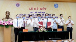 Bộ Y tế và Bảo hiểm xã hội Việt Nam ký kết quy chế phối hợp nhằm giải quyết vướng mắc của bảo hiểm y tế (Ảnh: Phạm Hằng) 