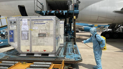 Lô vaccine phòng COVID-19 đầu tiên về Việt Nam (Ảnh - Đình Anh) 