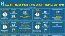 6 loại vaccine phòng COVID-19 được Bộ Y tế cấp phép (Ảnh - BYT) 