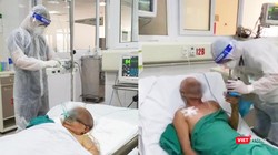 Bà A. (bên trái) và ông H. (bên phải) mắc COVID-19 nặng đều được điều trị tại Khoa Cấp cứu, Bệnh viện Bệnh Nhiệt đới Trung ương (Ảnh - MT) 