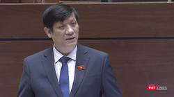 Bộ trưởng Bộ Y tế Nguyễn Thanh Long trả lời chất vấn trước Quốc hội (Ảnh - MT) 