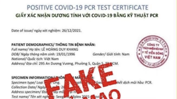 Ảnh chụp giấy xét nghiệm giả mạo 