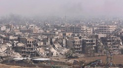 Sự hoang tàn tại phía nam thủ đô Damascus, Syria sau 8 năm nội chiến.