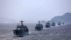 Tháng 8/2014, một chi đội tàu đổ bộ Hạm đội Nam Hải, Hải quân Trung Quốc tiến hành tập trận đổ bộ ở Biển Đông. Ảnh tư liệu.