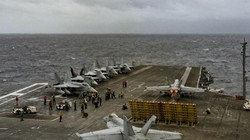 Ngày 10/7/2016, tàu sân bay USS Ronald Reagan Hải quân Mỹ tiến hành huấn luyện cất hạ cánh máy bay trên Biển Đông. Ảnh: Thời báo Hoàn Cầu, Trung Quốc.