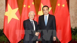 Tổng Bí thư Nguyễn Phú Trọng hội kiến với Ủy viên Thường vụ Bộ Chính trị, Thủ tướng Quốc vụ viện Trung Quốc Lý Khắc Cường. (Ảnh: Trí Dũng/TTXVN)