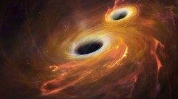  2 hố đen vũ trụ sáp nhập tạo ánh sáng mạnh gấp 1.000 tỷ lần mặt trời. Ảnh: Internet