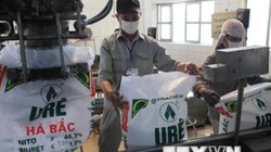Đóng gói sản phẩm phân đạm urê tại Nhà máy Phân đạm và Hóa chất Hà Bắc