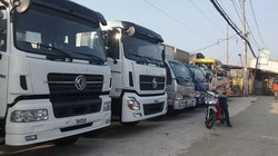 Xe tải nặng nhập khẩu từ Trung Quốc trưng bày tại Công ty Phú Cường (huyện Bình Chánh, TP.HCM)