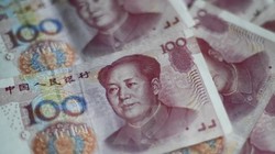 Đồng tiền giấy mệnh giá 100 NDT (15.5 USD) tại Bắc Kinh ngày 25/8 vừa qua. (Ảnh: AFP/TTXVN)