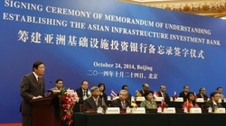 Buổi lễ ký kết điều lệ thành lập AIIB tại Bắc Kinh hôm 24.11