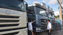 Xe tải Trung Quốc được bày bán nhiều tại một đại lý ở TP.HCM. Ảnh: QUANG HUY