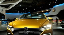 Một mẫu xe của hãng Volkswagen tại triển lãm Motor châu Âu ở thủ đô Brussels, Bỉ, ngày 12/1 vừa qua. (Ảnh: THX/TTXVN)