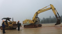 Chuẩn bị mặt bằng để xây dựng Nhà máy lọc dầu Nghi Sơn (Thanh Hóa) thời điểm tháng 10-2013 - Ảnh: Hà Đồng