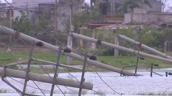 Nhiều cột điện ở Thái Bình gãy đổ sau bão số 1, nghi do chưa đủ tiêu chuẩn