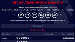 Thông báo kết quả quay thưởng trên website Vietlott ngày 7/12