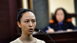 Hoa hậu Phương Nga tại phiên tòa sáng 26-6 - Ảnh: Hữu Khoa/Tuổi trẻ
