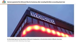 Hãng tin CNBC đưa tin Wirecard phá sản, với ảnh chụp trụ sở Wirecard tại Đức