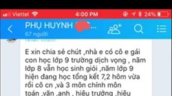 Một ảnh từ đoạn chat của nhóm phụ huynh