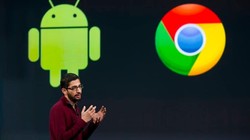 Sundar Pichai, phó chủ tịch cấp cao của Android, Chrome và Apps của Google Inc., phát biểu trong Hội nghị các nhà phát triển Google I / O (Ảnh: CNBC)