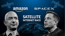 SpaceX vs Amazon: Cuộc chiến giành quyền thống trị Internet trong không gian (Ảnh: Gizmochina)
