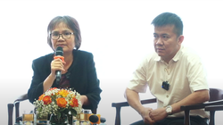 Bà Phạm Minh Hương (trái) - Chủ tịch HĐQT VNDirect và ông Nguyễn Tâm Thịnh - Chủ tịch HĐQT Trungnam Group