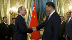 Ông Putin và ông Tập gặp gỡ tại điện Kremlin ở Mátxcơva hôm 8/5/2015