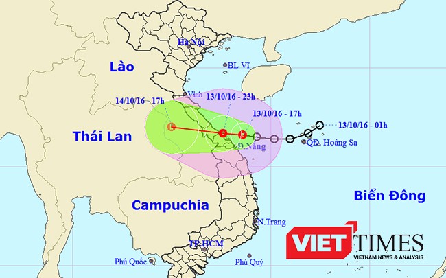 Áp thấp nhiệt đới đe dọa bờ biển Đà Nẵng đến Quảng Trị Áp thấp nhiệt đới đang tiến sát bờ biển Trung Trung bộ với sức gió giật mạnh nhất cấp 8-9, dự kiến sẽ đi vào bờ biển khu vực từ Đà Nẵng tới Quảng Trị trong đêm 13/10 rạng sáng 14/10.
