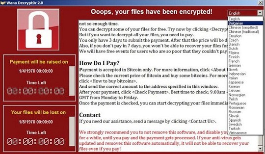 Đà Nẵng: Cảnh báo khẩn về mã độc máy tính Wanna Crypt0r Ảnh chụp màn hình: Internet