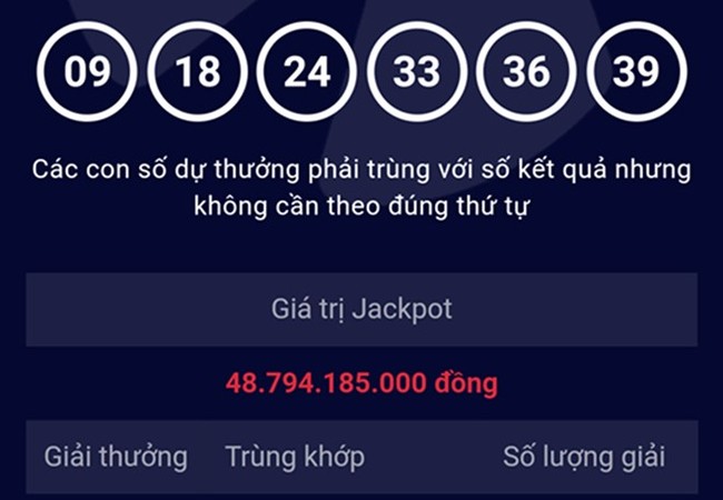 Ngày đầu năm, đã có người trúng gần 49 tỷ đồng giải xổ số Vietlott Kết quả mở thưởng kỳ 72 xác định 1 vé trúng giải Jackpot với dãy số may mắn 09-18-24-33-36-39.