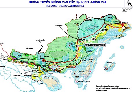 Quảng Ninh muốn làm cao tốc Vân Đồn - Móng Cái theo hình thức PPP Bản đồ hướng tuyến cao tốc Vân Đồn - Móng Cái