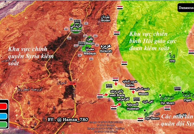 Quân đội Syria đập tan phiến quân, chấm dứt khủng hoảng ở Damascus (video) Tình hình chiến sự khu vực Wadi Barada ngoại ô Damascus