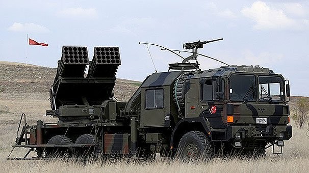 Chảo lửa Al-Bab: Thổ Nhĩ Kỳ dội pháo phản lực tấn công IS (video) Tổ hợp pháo phản lực T-122 Sakarya của Thổ Nhĩ Kỳ