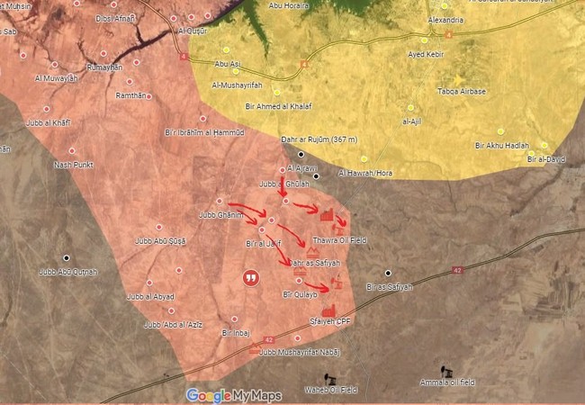 Các mũi tiến công của lực lượng Tiger trên vùng nông thôn tỉnh Raqqa
