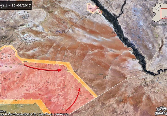 Quân đội Syria đánh tan IS, giải phóng địa bàn chiến lược ở tỉnh Homs Các mũi tấn công của quân đội Syria trên chiến trường biên giới Iraq tiến về Deir Ezzor
