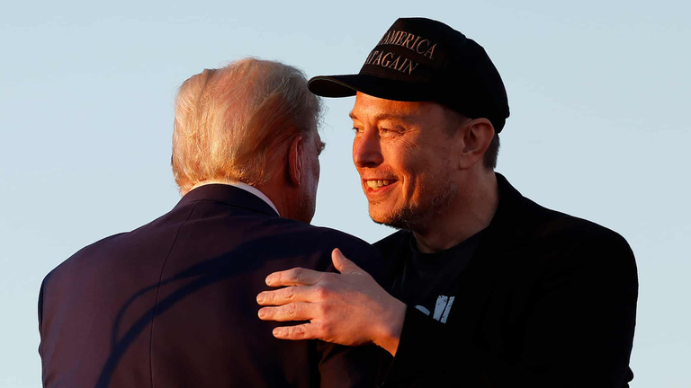 Tổng thống Mỹ đắc cử Donald Trump và Elon Musk.