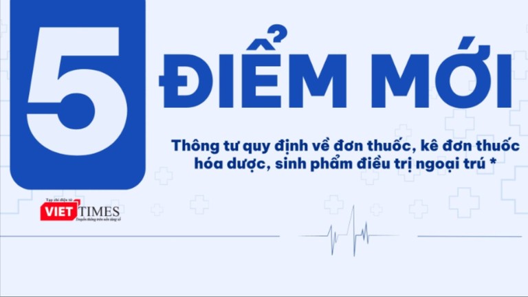 Infographic: 5 điểm mới đáng chú ý trong quy định về đơn thuốc, kê đơn thuốc điều trị ngoại trú