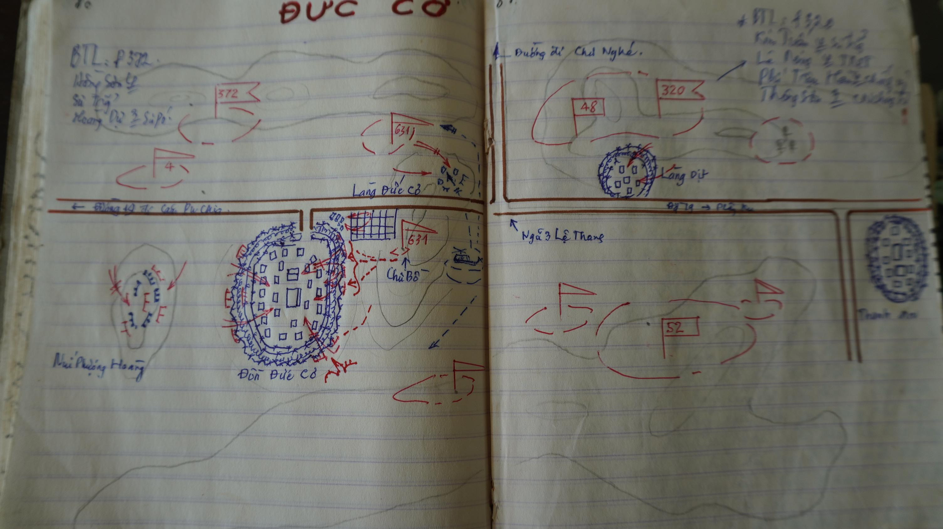 Sơ đồ chiến dịch vây lẫn quận lỵ Đức cơ suốt 3 tháng 10 ngày cuối năm 1972 đầu năm 1973